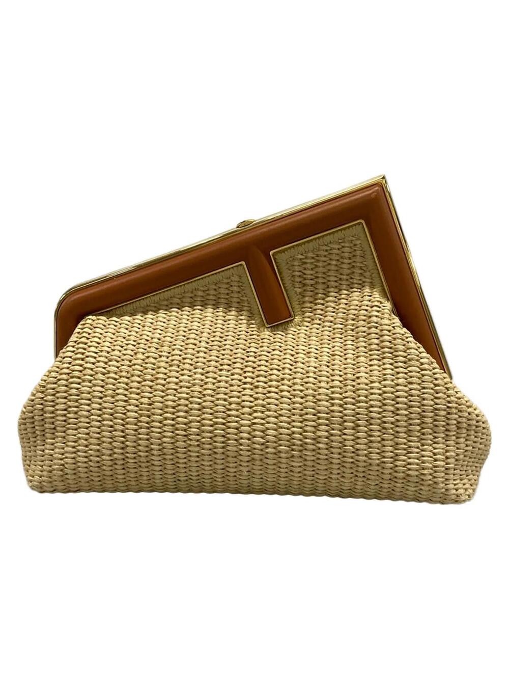 Fendi First Small Beige Brown Raffia #371681F21B